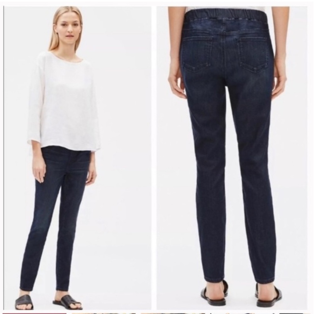 Eileen Fisher Size S Slim Denim Pull on Jeans. Blue
